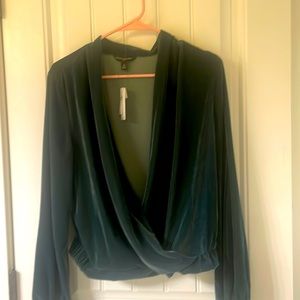 Emerald green velvet top